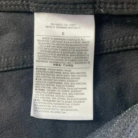 Banana Republic Size 8 SLOAN-FIT FAUX-LEATHER FRONT SKINNY ANKLE PANT - Picture 4 of 9